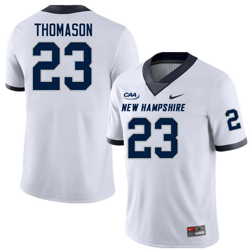 New Hampshire Wildcats #23 Myles Thomason College Football Jerseys,Uniforms-White
